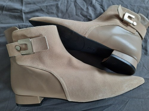 Neuwertige stiefeletten taupe - ,